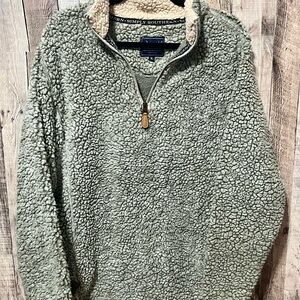 Simply Southern Men's Zip Up Sherpa Sweater - Gray